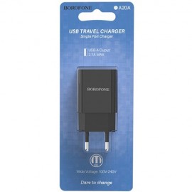 Зарядное сетевое сзу USB Borofone BA20A 2.1A бел