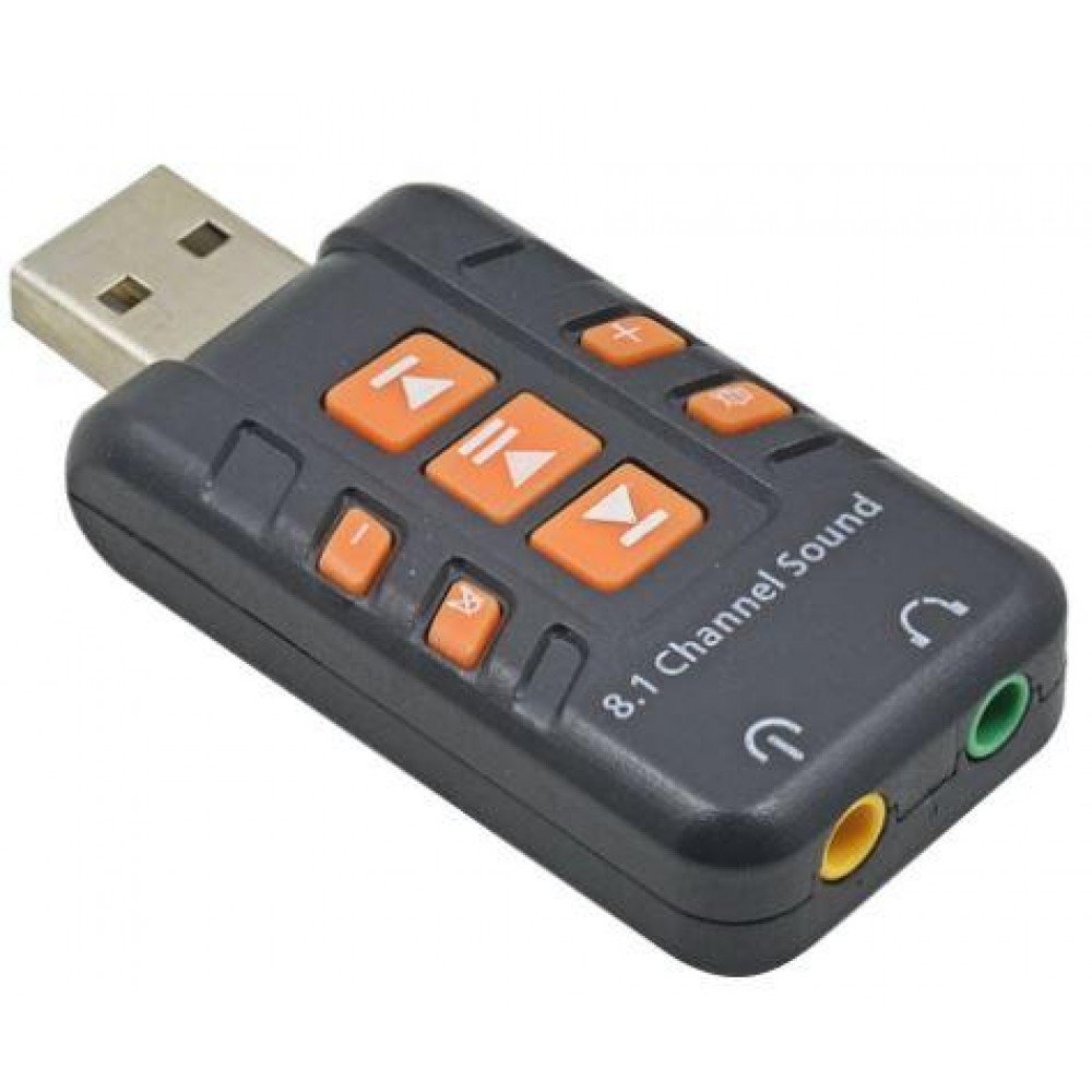 Звуковая карта USB 7 кнопок 8.1 Channel