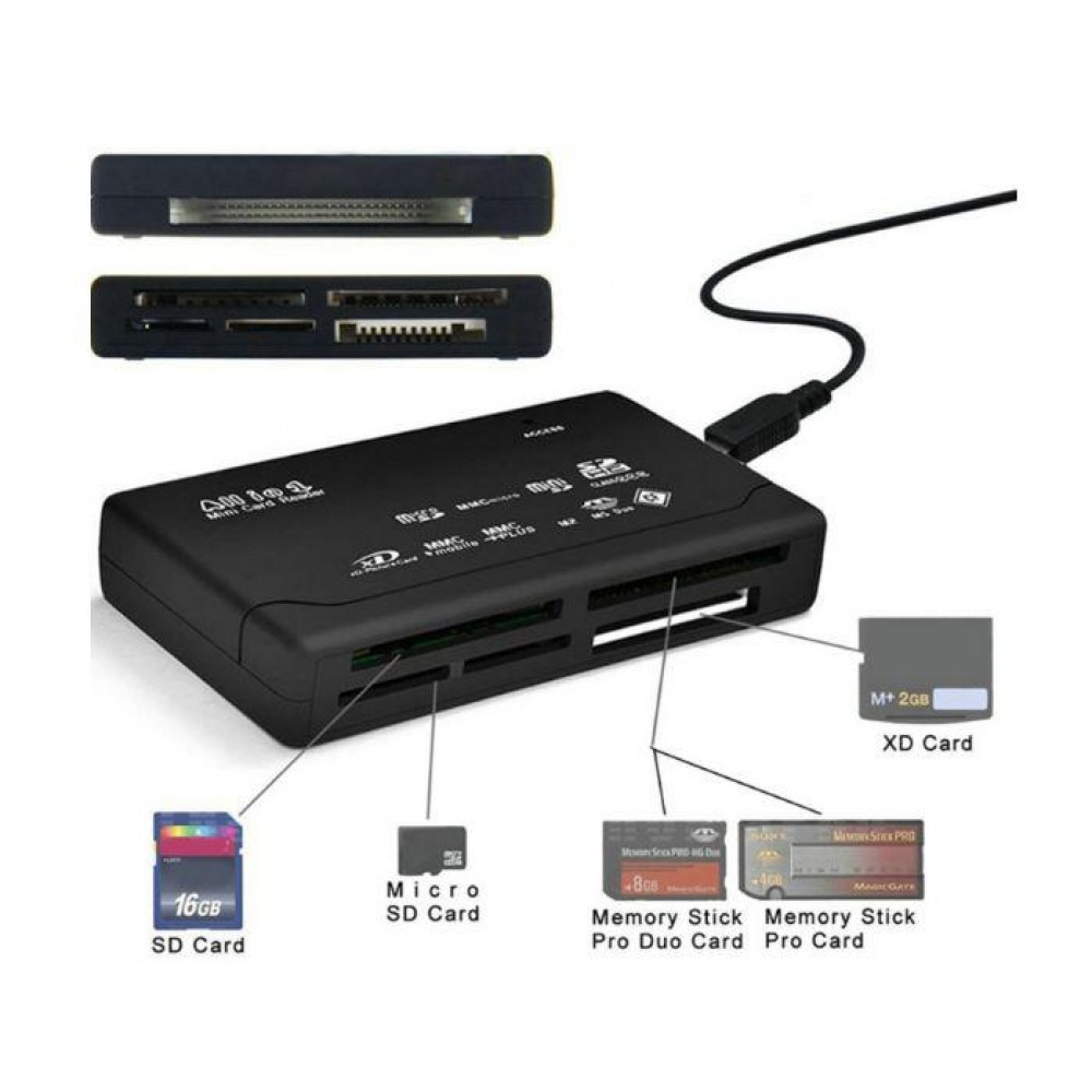 Картридер универсал 15in1 SD/TF/MS/M2/XD/CF/MINISD