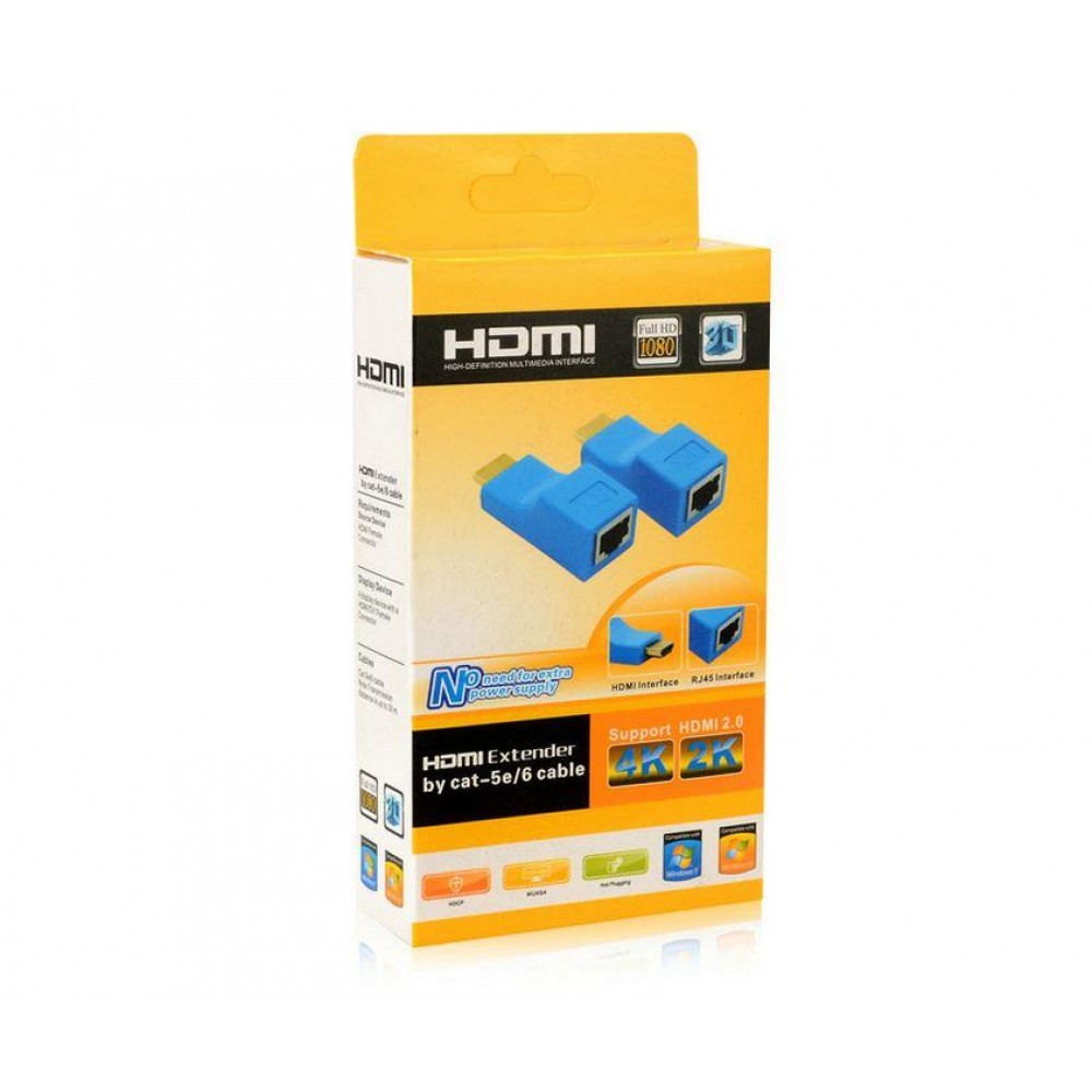 Удлинитель HDMI по витой паре LAN до 30m 1080 H201 A2642