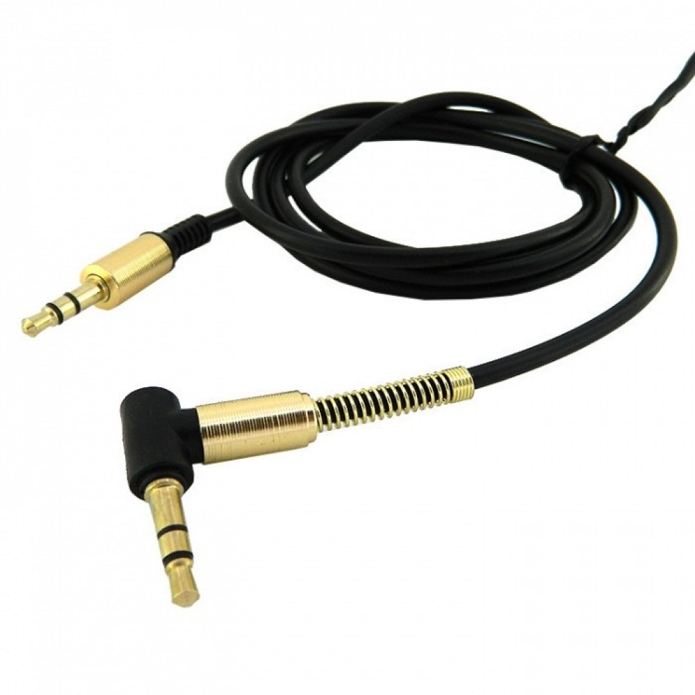 Кабель Aux 3.5-3.5 MRM угловой+пружина 1m