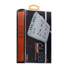 Фильтр сетевой 4 розетки СЗУ USB 6x 10A Moxom KH-63Y белый
