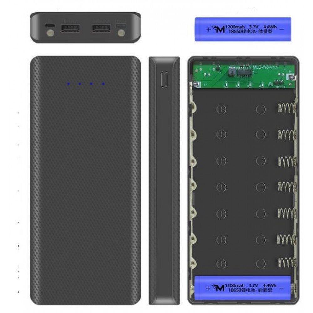 Power bank пустой DIY 18650x8 W8 корпус power bank