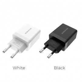Зарядное сетевое сзу USB Borofone BA17A быстрое QC 3.0, черное