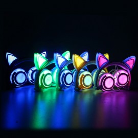 Наушники накладные Cat Ear Headphones с ушками LED rrr
