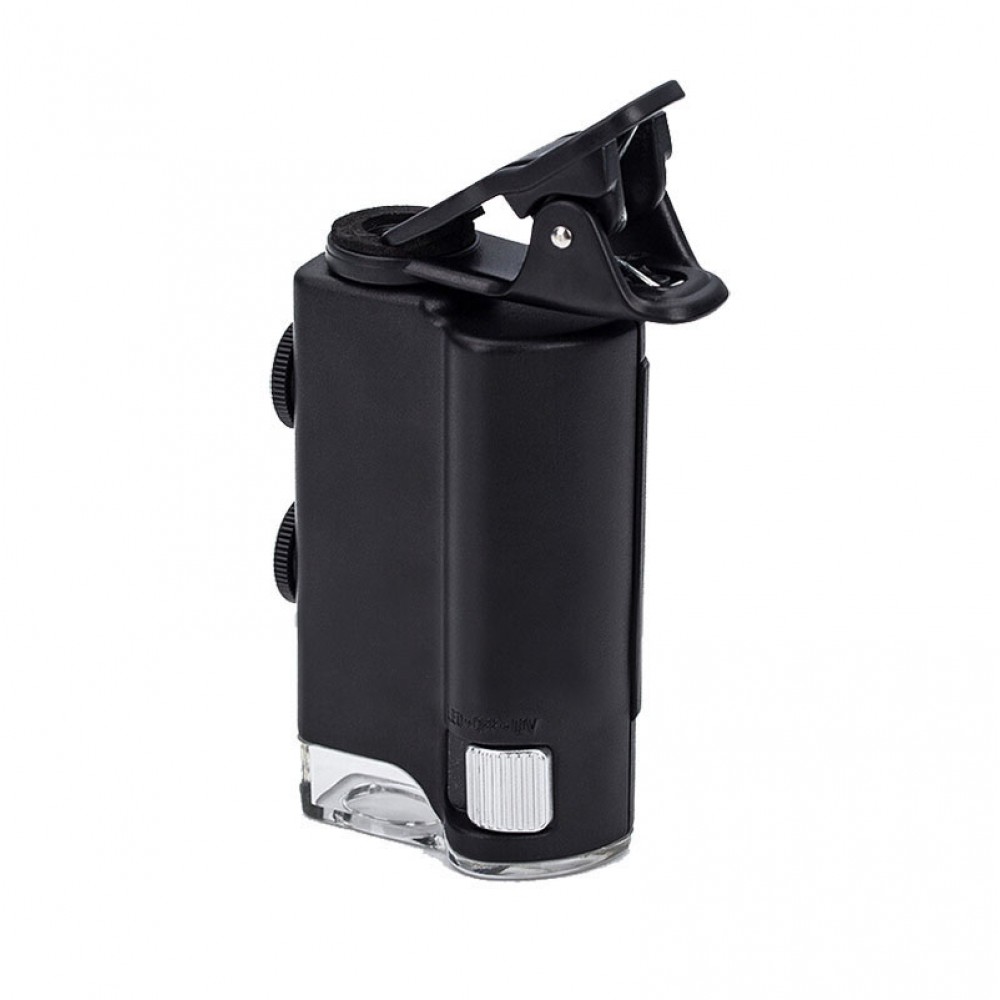 Микроскоп карманный Mini 60x-100x 7751W с клипсой на смартфон