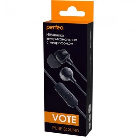 Наушники вакуумные с микроф Perfeo Vote