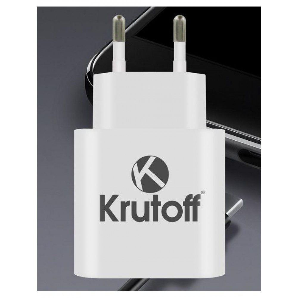 Зарядное сетевое сзу usb 3x Krutoff CH-20+Type-C