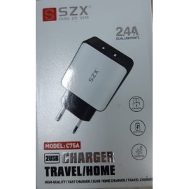 Зарядное сетевое сзу usb 2x SZX C75A 2.4a + type-c