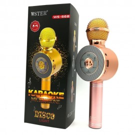 Колонка микрофон Bluetooth Mp3 караоке WS-668 led