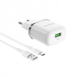 Зарядное сетевое сзу USB Borofone BA36A быстрое QC 3.0 + type-C