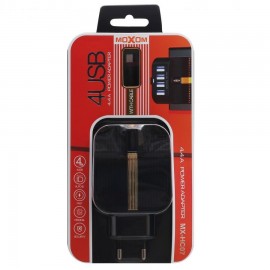Зарядное сетевое сзу usb 4x Moxom MX-HC07 4.4a +micro черный