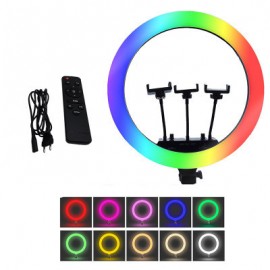 Селфи лампа кольцевая MJ18 RGB, без штатива