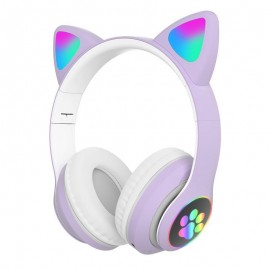 Наушники bluetooth Cat STN-28 с ушками LED черн