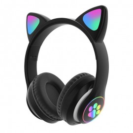 Наушники bluetooth Cat STN-28 с ушками LED черн