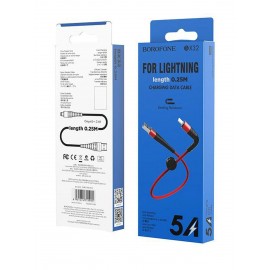 кабель для Apple Lightning USB Borofone BX32 0.25m 5A черный