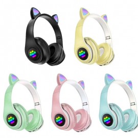 Наушники bluetooth Cat P33M с ушками LED черный