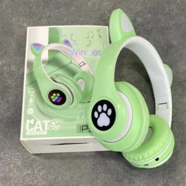 Наушники bluetooth Cat P33M с ушками LED черный