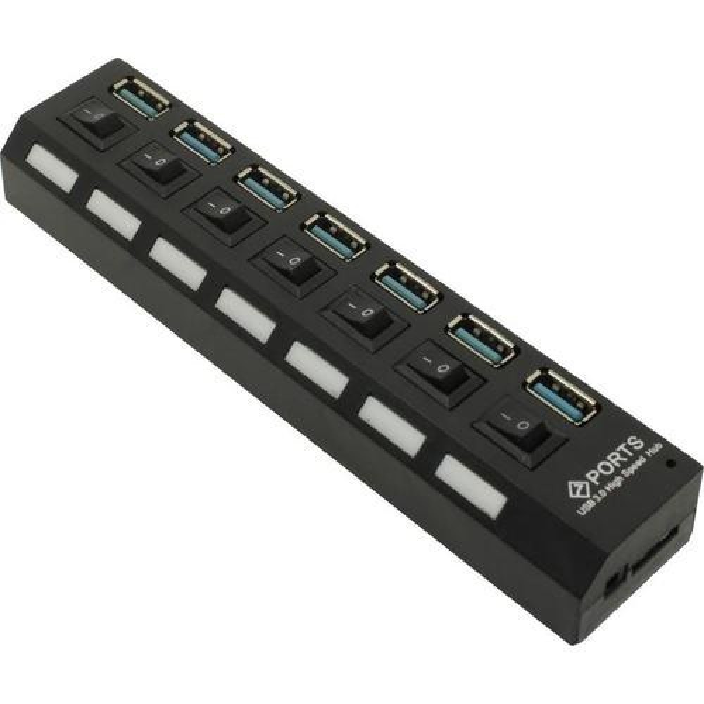 Хаб USB 3.0 7 порт с выключ SBHA-7307 черный