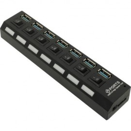 Хаб USB 3.0 7 порт с выключ SBHA-7307 черный