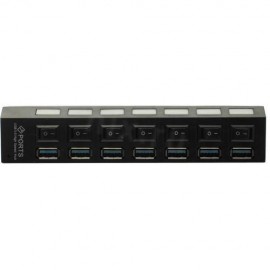 Хаб USB 3.0 7 порт с выключ SBHA-7307 черный