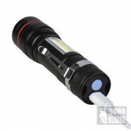 Фонарик 520 T6+Cob micro USB зум металл