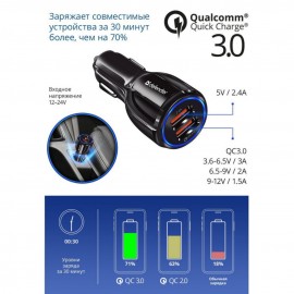 Зарядное автомобильное быстрое АЗУ usb Defender UCA-100 QC 3.0