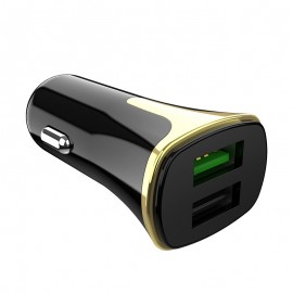 Зарядное автомобильное быстрое азу usb 2x Hoco Z31 3.4A QC3.0 белое