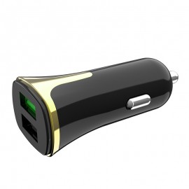 Зарядное автомобильное быстрое азу usb 2x Hoco Z31 3.4A QC3.0 белое
