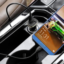 Зарядное автомобильное быстрое азу usb 2x Hoco Z31 3.4A QC3.0 белое