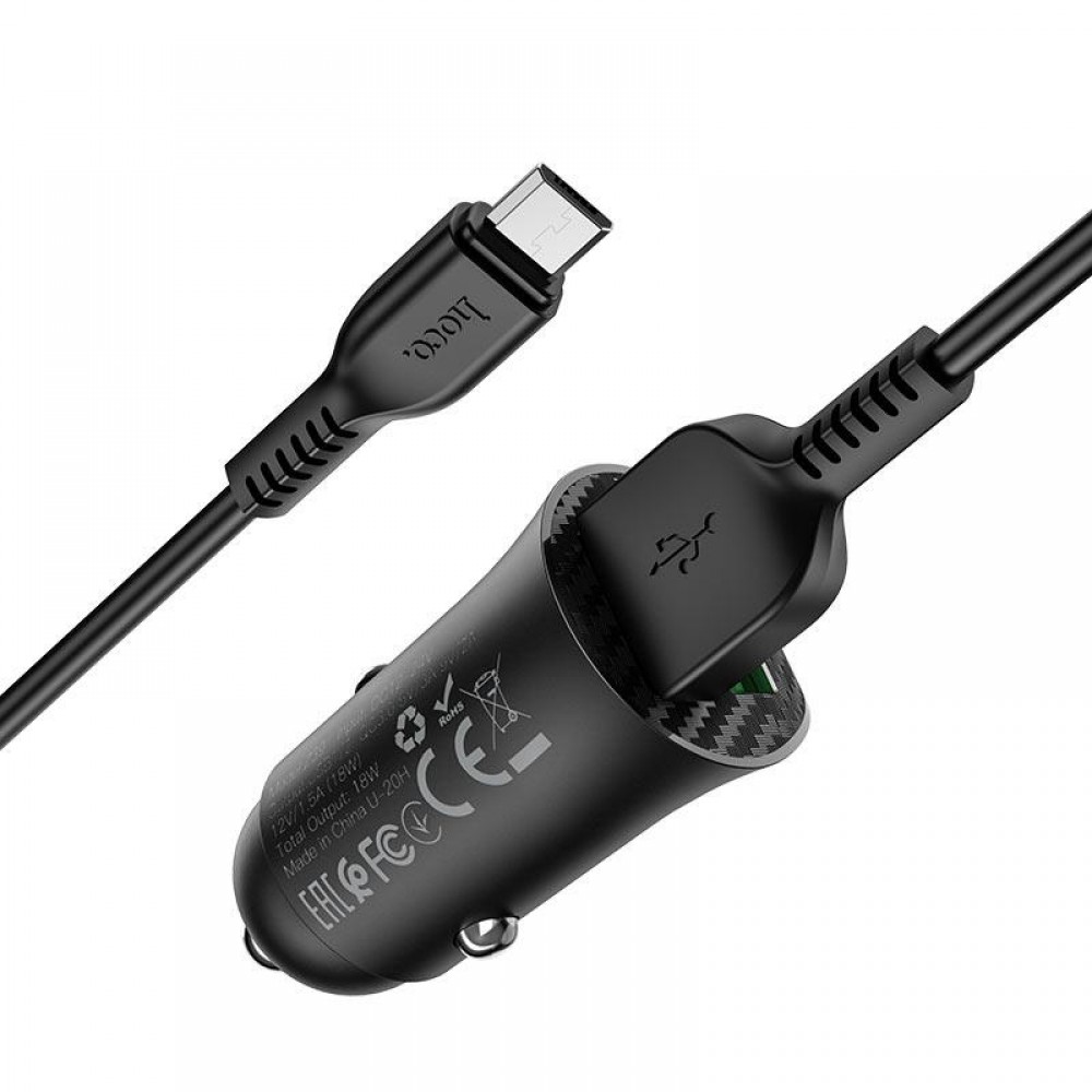 Зарядное автомобильное быстрое азу usb 2x Hoco Z39 3.4A QC3.0 + micro
