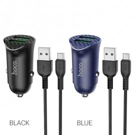 Зарядное автомобильное быстрое азу usb 2x Hoco Z39 3.4A QC3.0 + micro