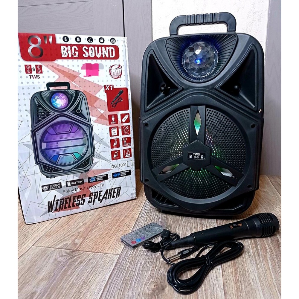 Колонка Bluetooth MP3 FM караоке с микрофоном DG-1002