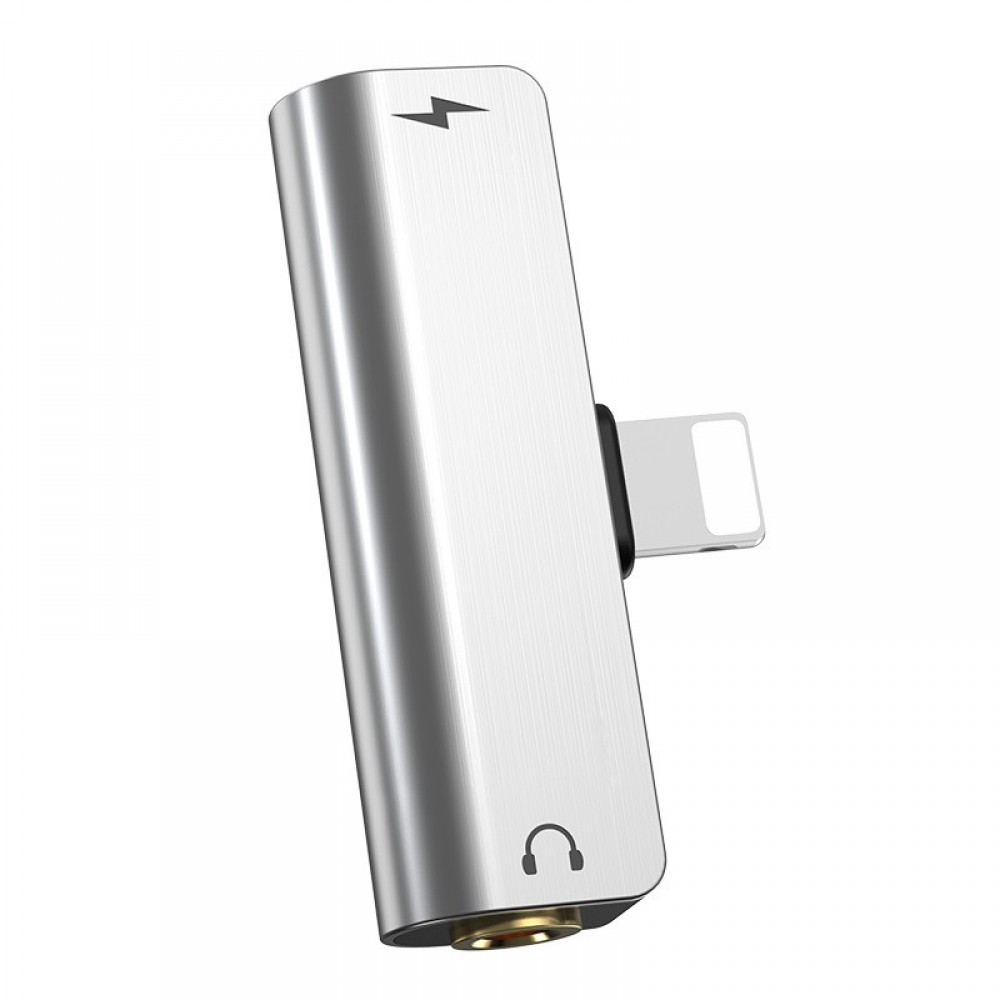 Переходник для Apple lightning - 3.5 гнездо aux+питание Hoco LS25