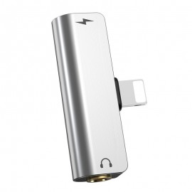 Переходник для Apple lightning - 3.5 гнездо aux+питание Hoco LS25