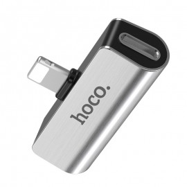 Переходник для Apple lightning - 3.5 гнездо aux+питание Hoco LS25