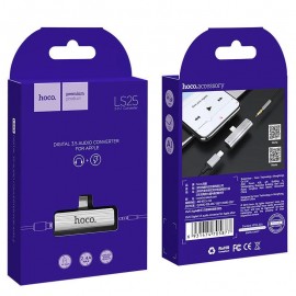 Переходник для Apple lightning - 3.5 гнездо aux+питание Hoco LS25