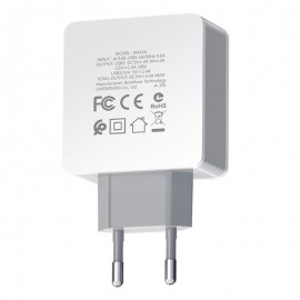 Зарядное сетевое сзу USB 4x Borofone BA43A быстрое QC 3.0 бел
