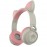 Наушники bluetooth Cat Ear ZW-028 с ушками LED бело-розовые