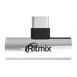 Переходник Type-C - 3.5 гнездо aux + зарядка RITMIX RCC-034
