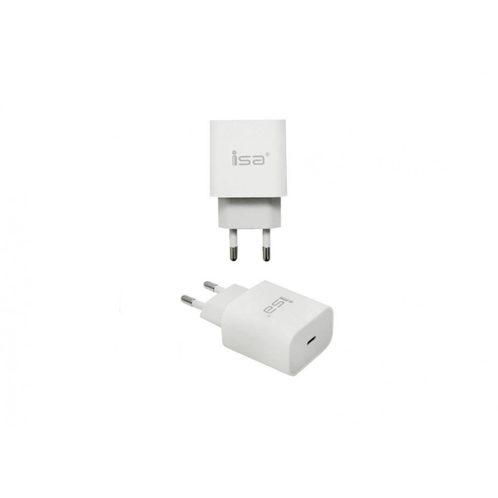 Зарядное сетевое сзу USB ISA HS9 быстрое Type-C PD 3.0 белый