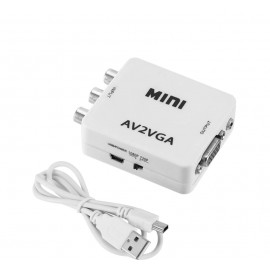 Конвертер видеосигнала AV RCA (тюльпан) - VGA MINI AV2VGA A3405 A3404