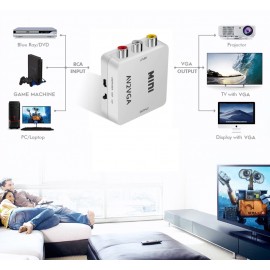 Конвертер видеосигнала AV RCA (тюльпан) - VGA MINI AV2VGA A3405 A3404