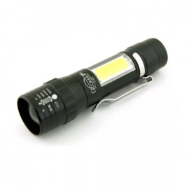 Фонарик H-607 micro USB зум +  COB