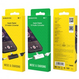 Переходник для Apple lightning - 3.5 гнездо aux+питание Borofone BV7