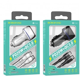 Зарядное автомобильное АЗУ Borofone BZ14A быстрое QC 3.0 + type-c