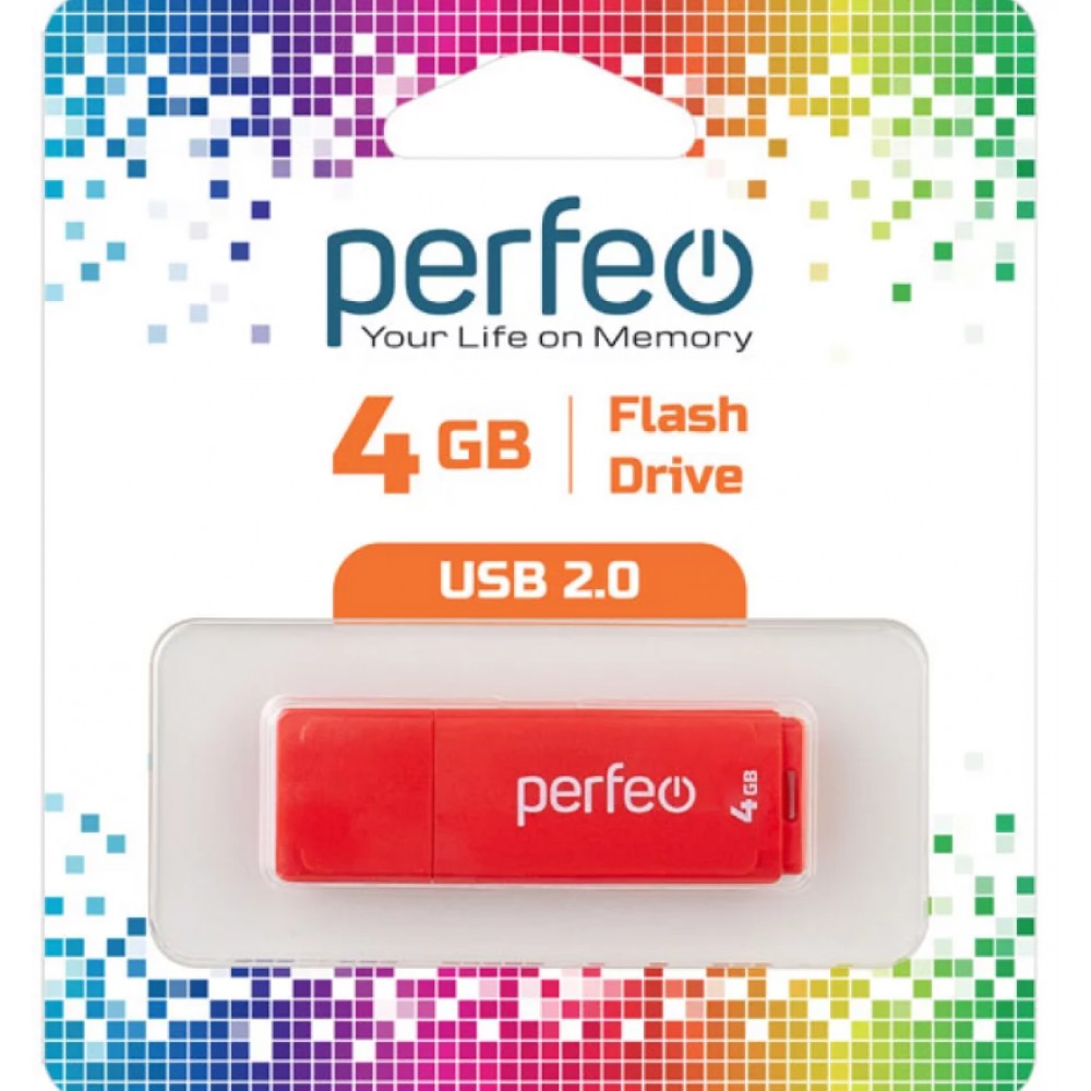 Флешка USB 4Gb Perfeo C04 Red