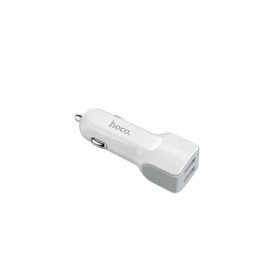 Зарядное автомобильное азу usb 2x Hoco Z23 2.4A + кабель micro белый