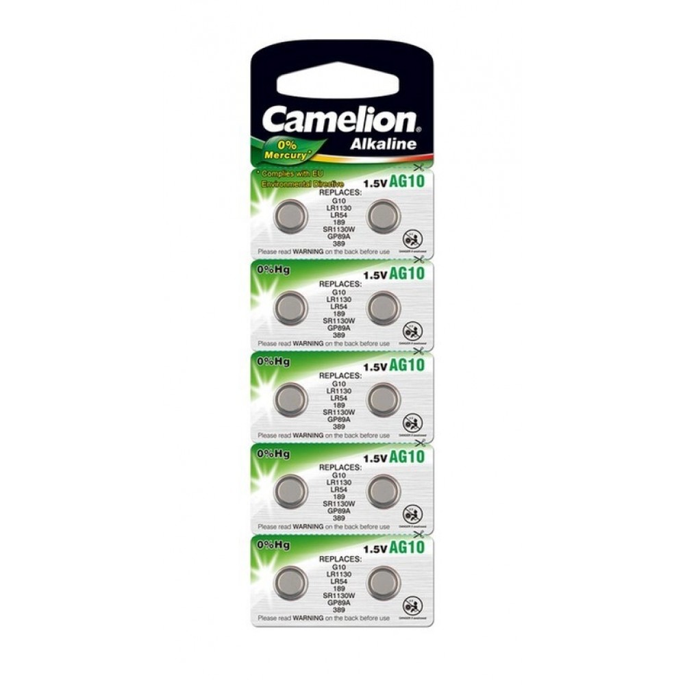 батарейка AG10 lr1130 lr54 389 sr1130w Camelion