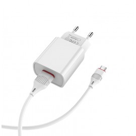 Зарядное сетевое сзу USB Borofone BA20A + micro бел